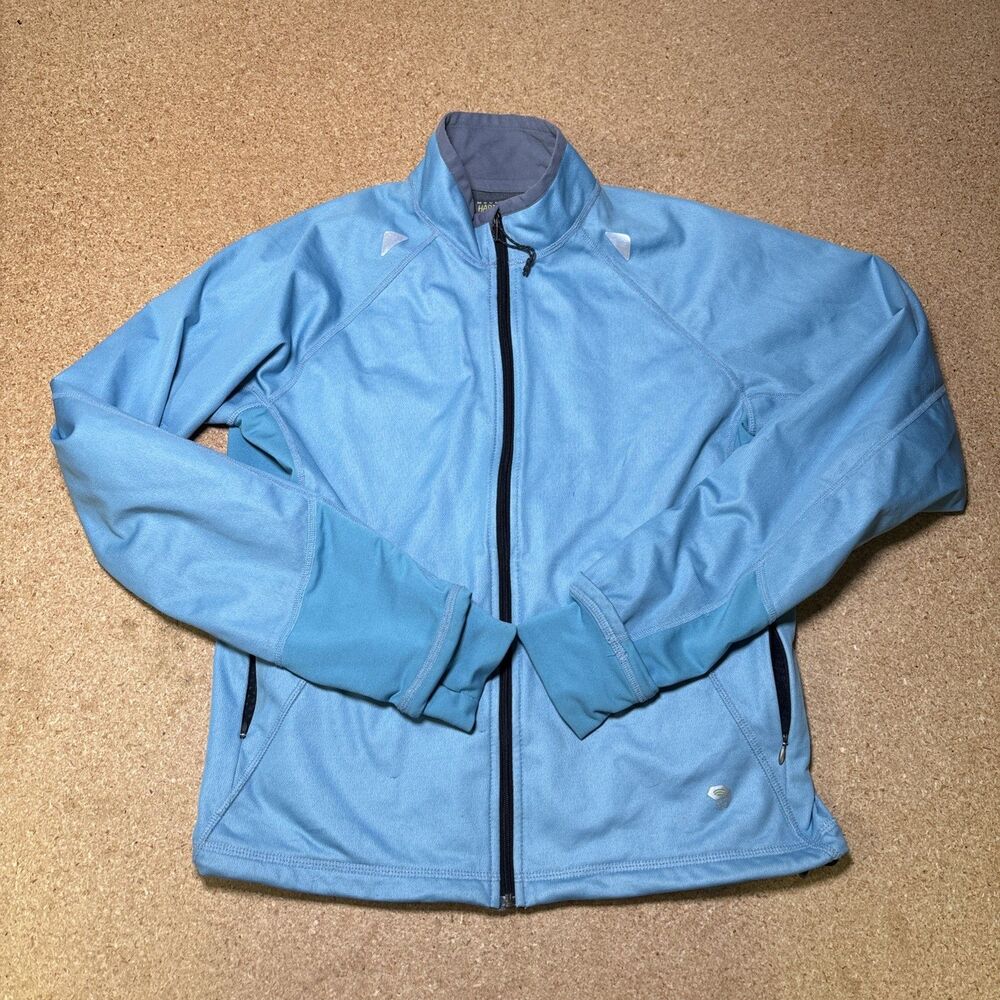 Mountain Hardwear Womens Blue Windbreaker Jacket Large Fleece Lined Running F3